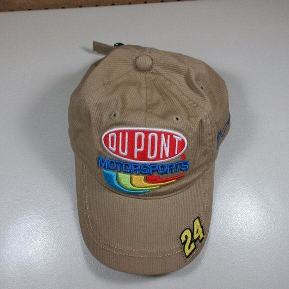 Chase Authentics Y2K mens dark khaki Jeff Gordon Dupont Nascar strapback hat EUC - Picture 2 of 6